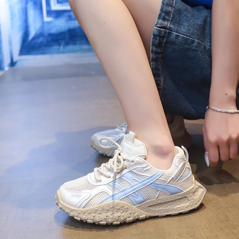 鞋子女2025新款爆款小白鞋女款夏季透气网面休闲运动鞋女鞋老爹鞋