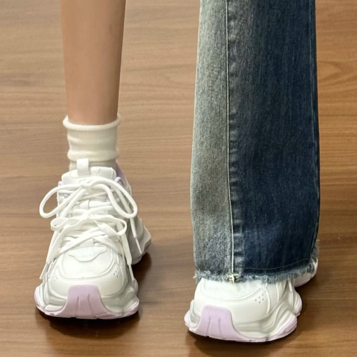 网面透气厚底老爹鞋女2026春秋季新款小个子显脚小百搭休闲运动鞋