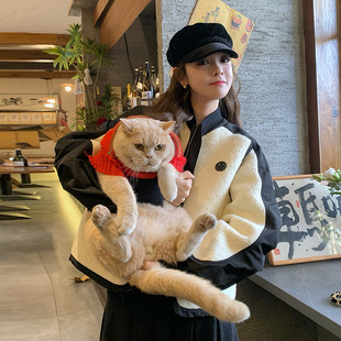 罗芬 故事面料女装官方实拍黑白撞色羽绒服外套女2025冬季新款高