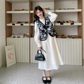 2026新款 官方实拍时髦刺绣马甲连衣裙套装 新中 故事面料女装 罗芬