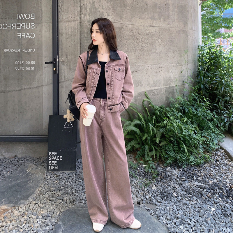 罗芬 故事面料女装官方实拍甜酷风牛仔套装2025新款时髦复古撞色,女装/女士精品,时尚套装,淘宝优惠券,粉丝福利购,淘宝优惠卷