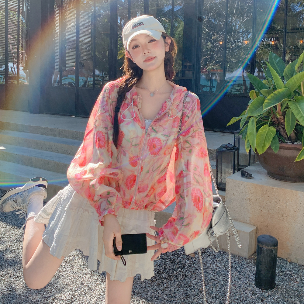 罗芬 故事面料女装官方实拍花卉夏季薄款外套女2025新款宽松设计