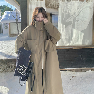 罗芬 故事面料女装官方实拍韩版工装风派克服羽绒服女2025冬季新