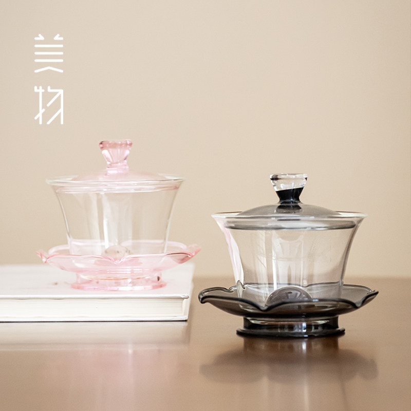 瓘玉水晶玻璃盖碗星悦盖碗茶杯茶具套装悬停三才盖碗泡茶碗礼盒装