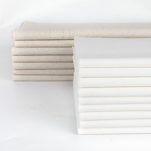 手工diy刺绣布底布儿童刺绣练手布料棉麻布纯色素色小块白胚画布