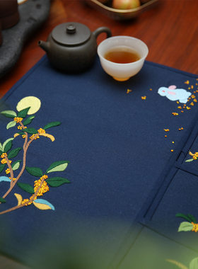 古风杯垫茶垫手工diy刺绣