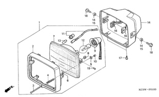 HONDA五羊本田CG125WH125-3-3A-10-19原厂前照灯车头前大灯泡