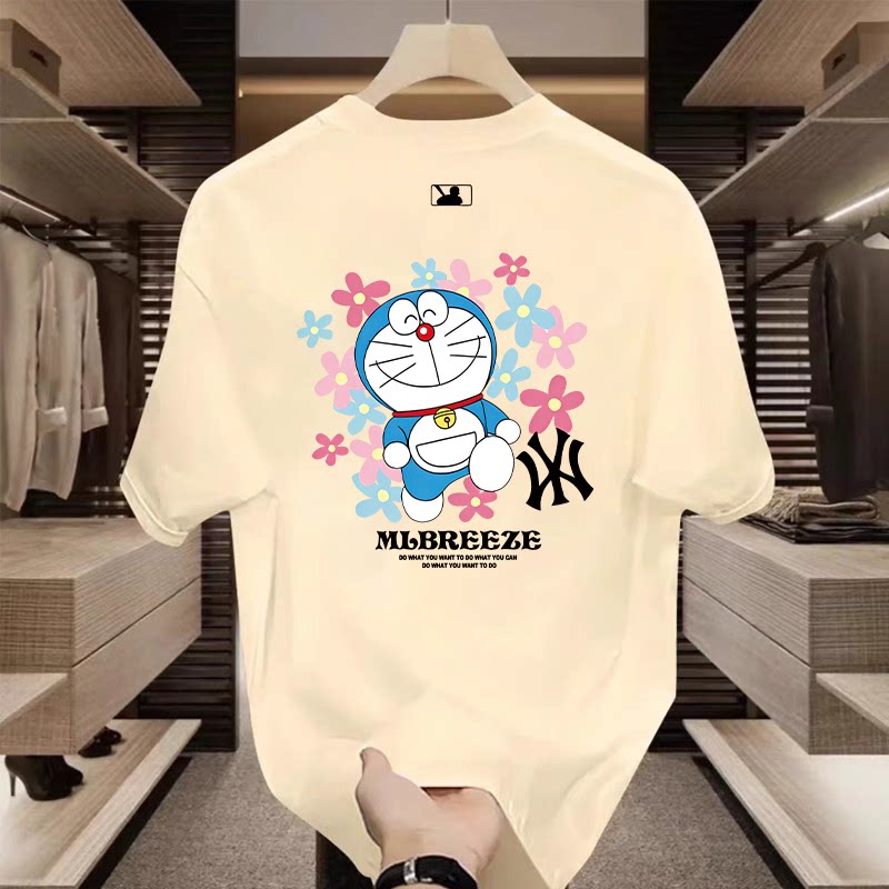 NASA联名宽松加大码圆领印花上衣青春潮流春夏季男装纯棉短袖T恤