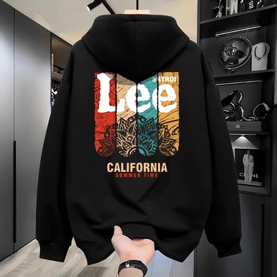 NASA联名国潮牌连帽卫衣男秋季薄款宽松美式复古加绒休闲男装外套