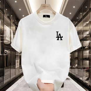T恤 男纯棉短袖 NASA联名学院风宽松加大码 圆领印花上衣2025春夏季