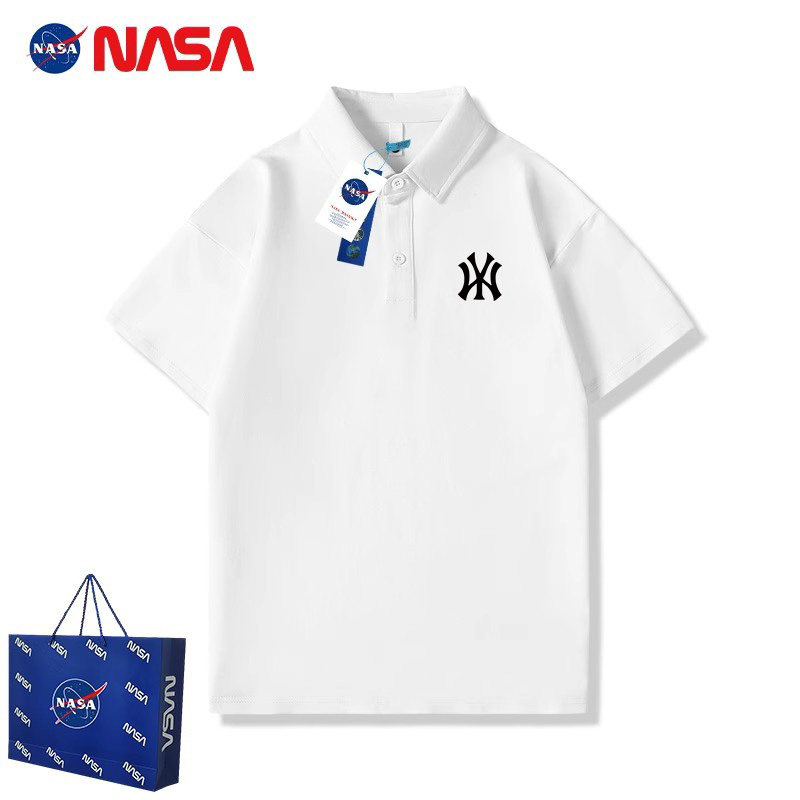 NASA联名春夏季印花短袖T恤加大码chic纯棉上衣polo衫男装打底衫
