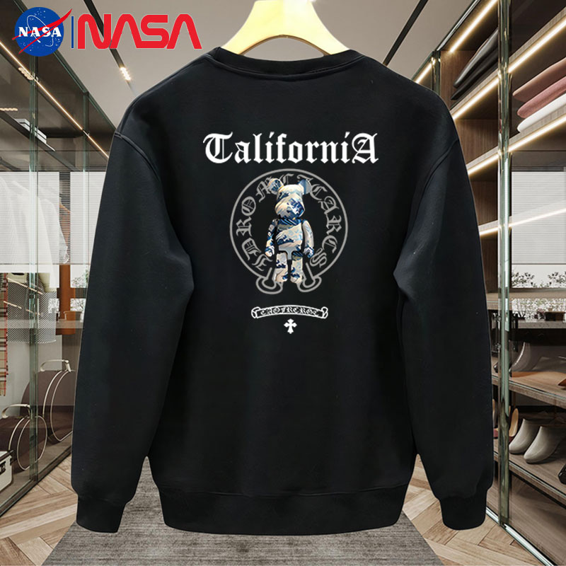 NASA联名卫衣男士潮流秋冬季潮牌加绒加厚长袖圆领oversize上衣服