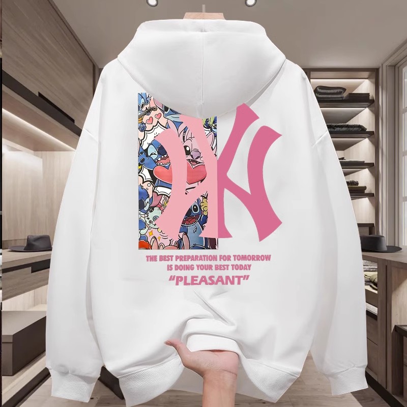 NASA联名国潮牌连帽加绒加厚卫衣男秋冬新款宽松休闲百搭美式外套