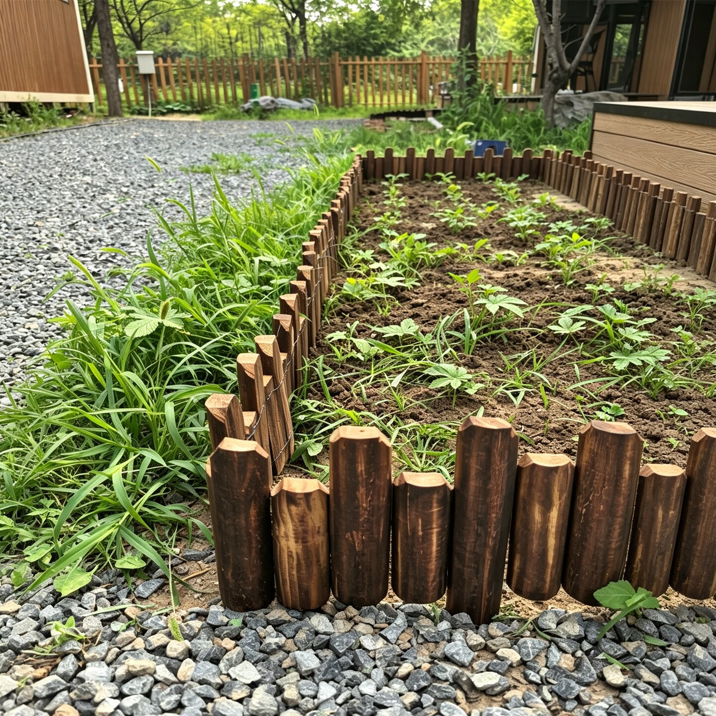 花园围栏栅栏小篱笆防腐木木桩庭院户外院子菜地阳台菜园花坛低矮