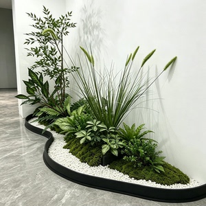 仿真植物造景围挡硅胶围栏室内围边挡水条公司绿植隔离前台挡边条