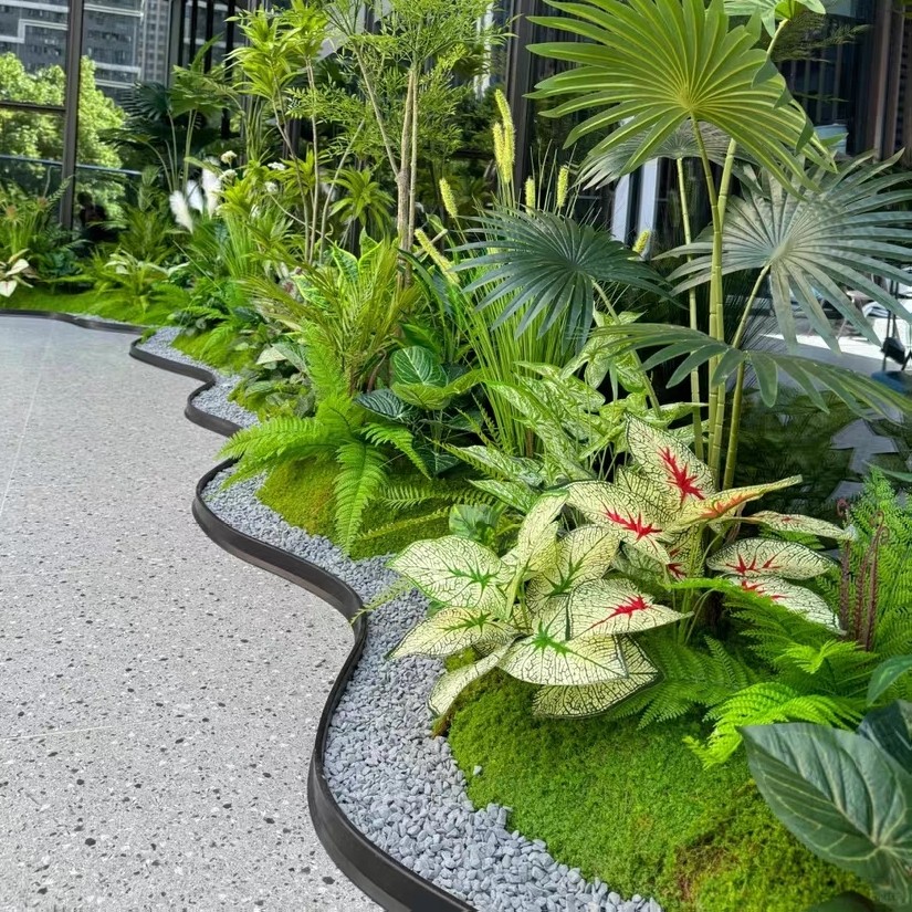 花园石子室内绿植造景围挡装饰条围栏栅栏草皮阳台隔离带可弯曲