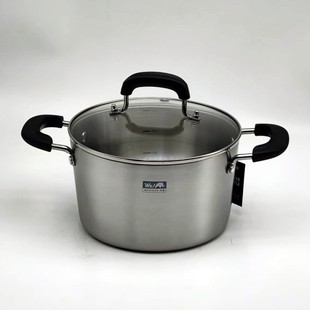 沃象家用特厚一体成型锅底不锈钢汤锅炖锅煮面小蒸泡面锅加深双耳