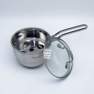 特厚单层辅食小蒸锅一体不锈钢奶锅汤锅辅食锅电磁炉燃气通用16cm