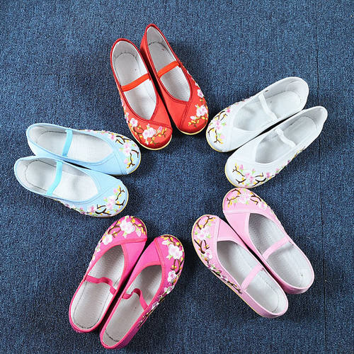 汉服女童绣花鞋老北京民族风学生