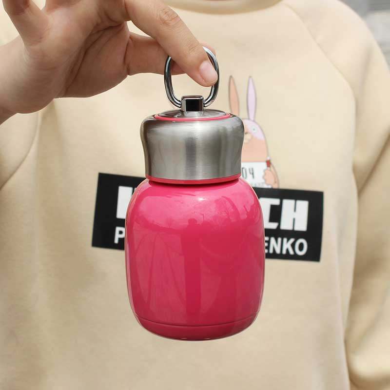 迷你保温杯女生高颜值便携口袋水杯简约带手提不锈钢小容量可爱风