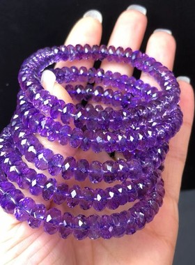 2026鑫梵希 天然紫水晶切面盘珠单圈手链 时尚简约 男女款厂家直