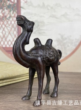 2026仿古沙漠骆驼做旧工艺品摆件博古架家居红酒柜茶宠摆件