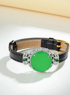2026新款时尚国风新中式饰品绿玉髓玛瑙手环女款手牌腕带手链手环