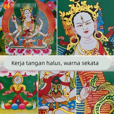 2026尊胜佛母铜像西藏镀金烫金客厅禅意郎迦玛铜像藏族唐卡挂画