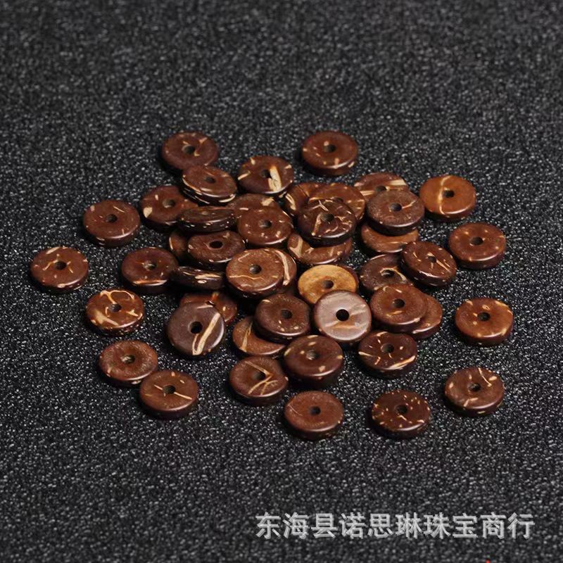 2026天然原色椰壳隔片DIY配件手串文玩半成品垫片椰片金刚星月菩