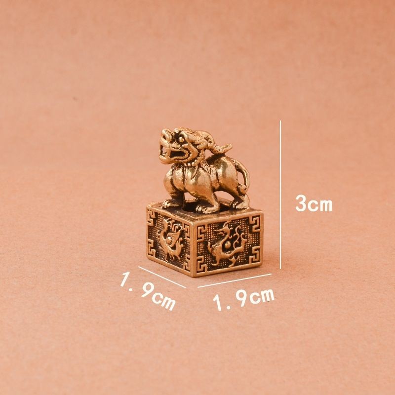 2026纯铜狮子印章手柄片纯铜创意家居桌面纯铜小饰品手工制作小黄