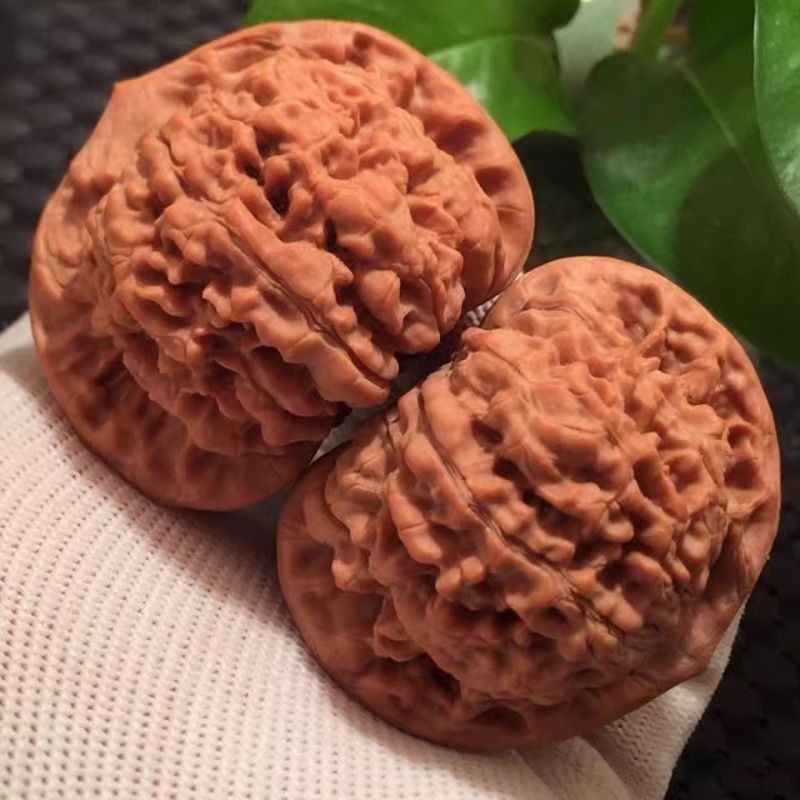 2026文玩核桃麒麟纹官帽包浆盘玩手把件男士古玩把玩狮子头龙纹老