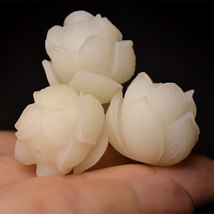 2026天然白玉菩提根雕刻莲花松散珠子珠子分开的珠子手镯手镯配件