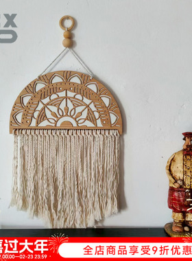 YBOX波西米亚风手工编织流苏挂毯墙饰卧室床头挂件创意家居装饰品