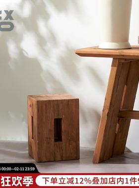 YBOX松木现代做旧复古风小木凳