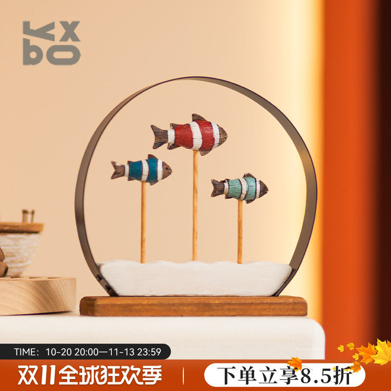 YBOX洋盒子现代海洋风鱼装饰童话感小丑鱼个性桌面年年有余摆件