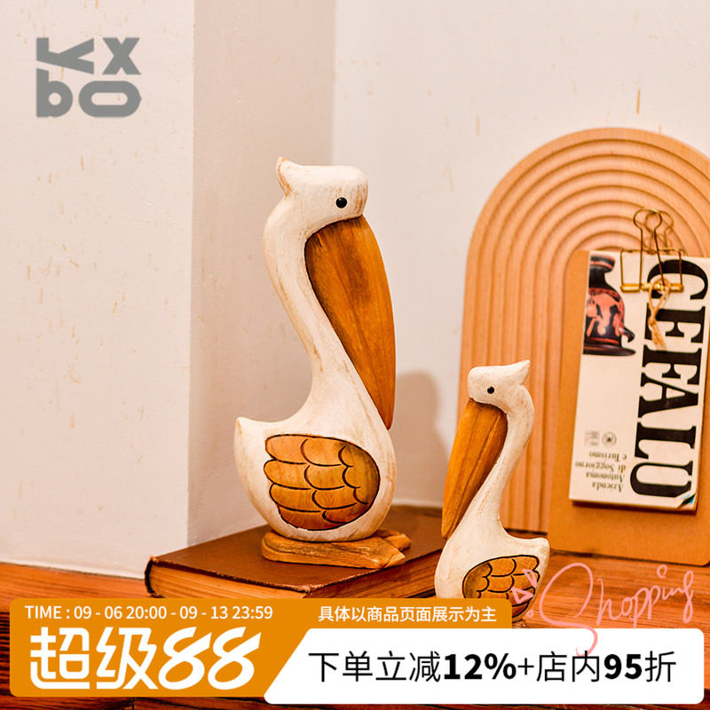 YBOX洋盒子实木立体小鸟摆件图片
