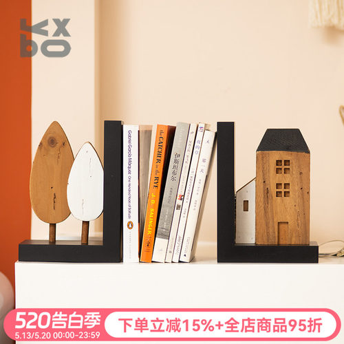 YBOX小木屋书立桌面装饰收纳摆件