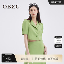 OBEG欧碧倩泡泡袖通勤上衣10462088