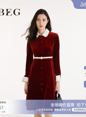 OBEG欧碧倩弹力丝绒连衣裙10463069