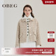OBEG欧碧倩冬季 感小个子毛呢千鸟格羊毛短外套女10404104
