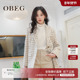 韩版 OBEG欧碧倩千鸟格羊毛西装 外套秋冬款 廓形大衣女10404105