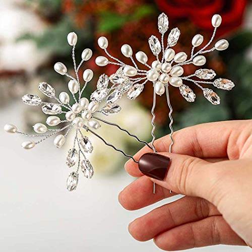 gorais bride wedding hair pins silver pearl bridal hair piec
