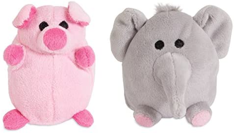zoobilee 32023 mini elephant & pig dog toy (2 pack)zoob