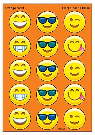 emoji cheer stinky stickers (60 piece) - orange scent表情加