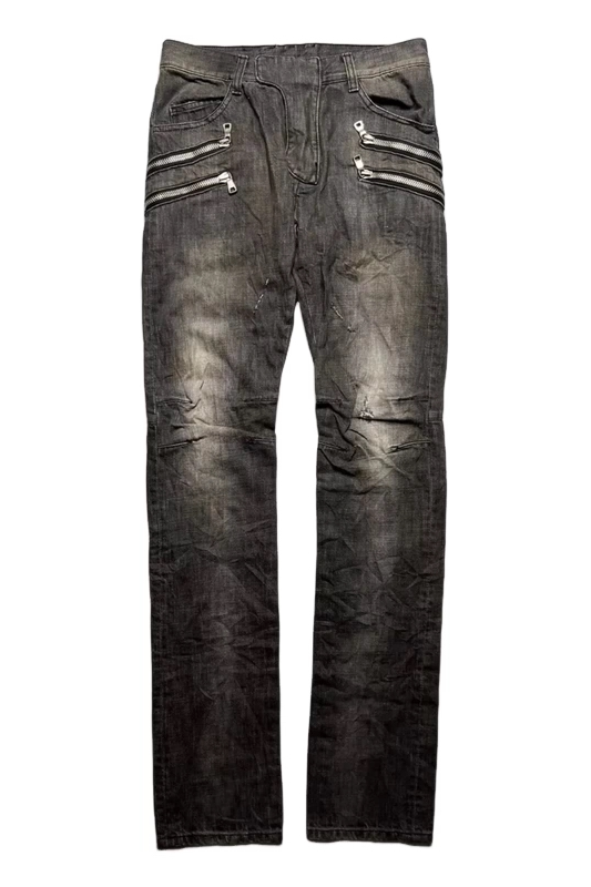 thumbnail for - Non-BalmainZip Balmain four-zip jeans skinny