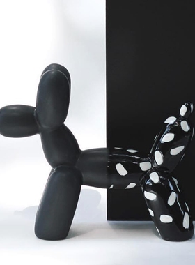 精品IMMLiving创意陶瓷摆设摆件家居黑色白斑点气球狗书立