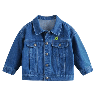 【打折】马克珍妮男童趣味外星人涂鸦纯棉牛仔外套上衣春款231390