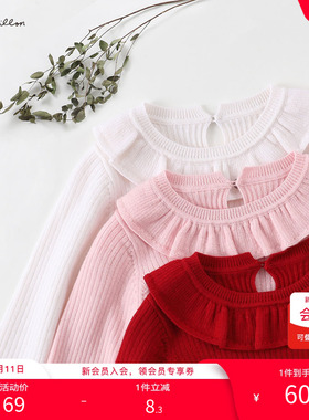 【断码清仓】【马克珍妮 法式】女童羊毛毛衣宝宝针织衫春装92107