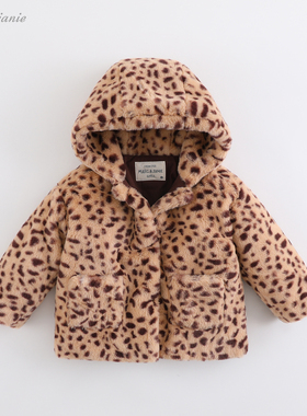 【VP】马克珍妮冬装 女童豹纹仿兔毛棉服 宝宝保暖棉衣201771