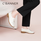 春季 舒适两穿小皮鞋 新款 千百度女鞋 时装 单鞋 乐福鞋 真皮一脚蹬